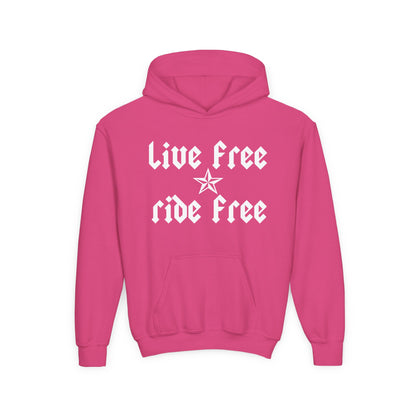 Live Free Ride Free - Youth Heavy Blend Hooded Sweatshirt