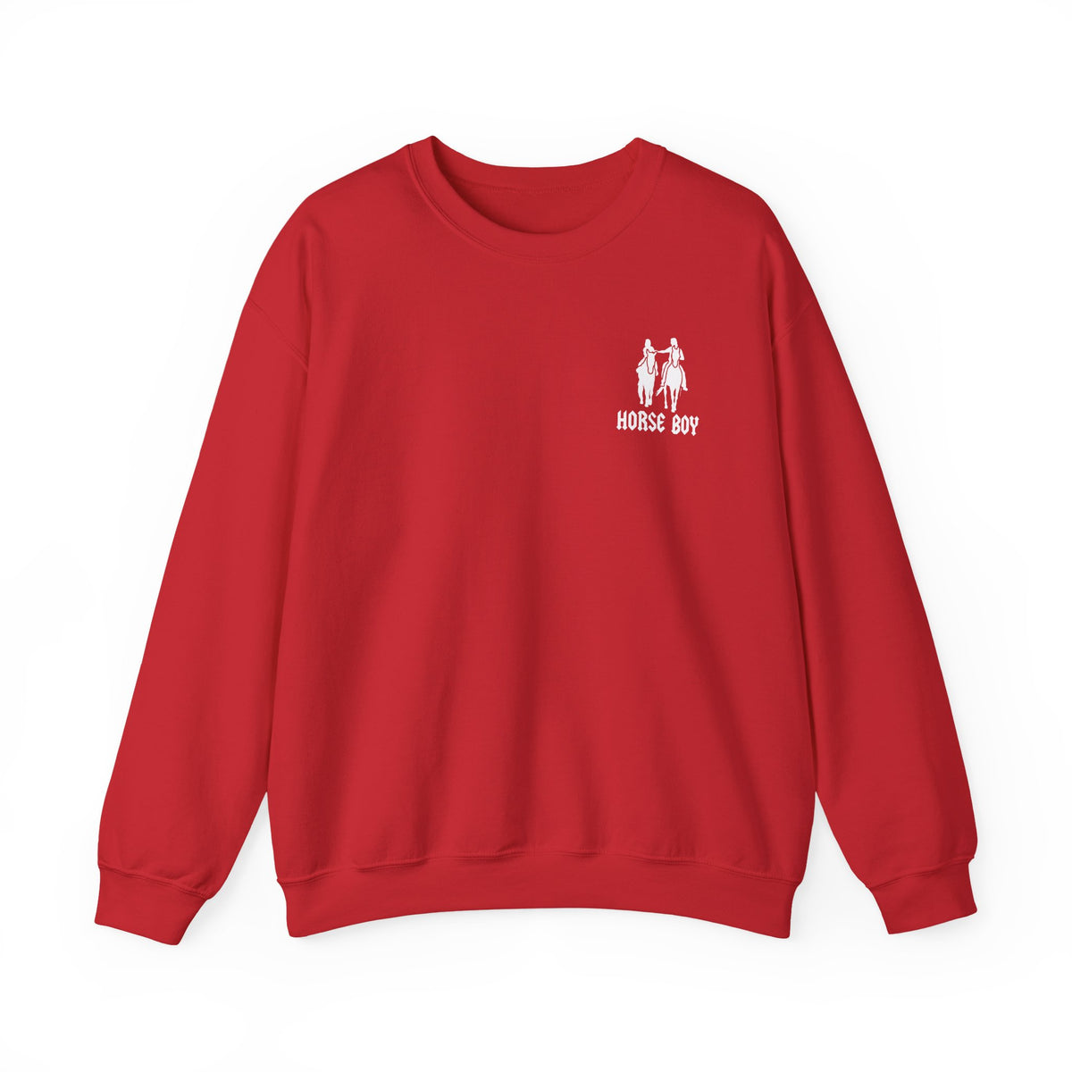 Horse Boy Logo Small White - Unisex Heavy Blend™ Crewneck Sweatshirt