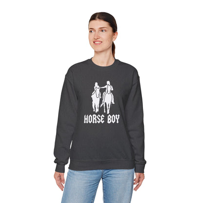 Horse Boy Crewneck Sweatshirt — Live Free, Ride Free on back
