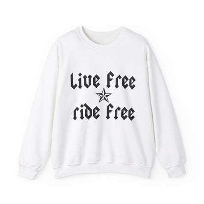 Live Free Ride Free - Dark Letters - Unisex Heavy Blend™ Crewneck Sweatshirt