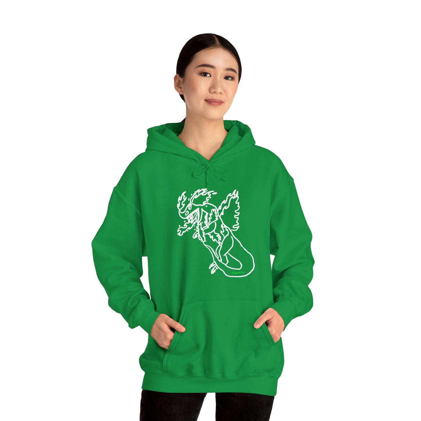 FireBlizzard - Designed by Kyrion age 7 - white - Unisex Heavy Blend™ Hooded Sweatshirt