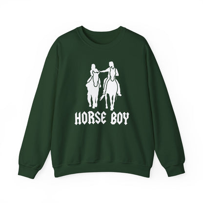 Horse Boy Logo White - Unisex Heavy Blend™ Crewneck Sweatshirt