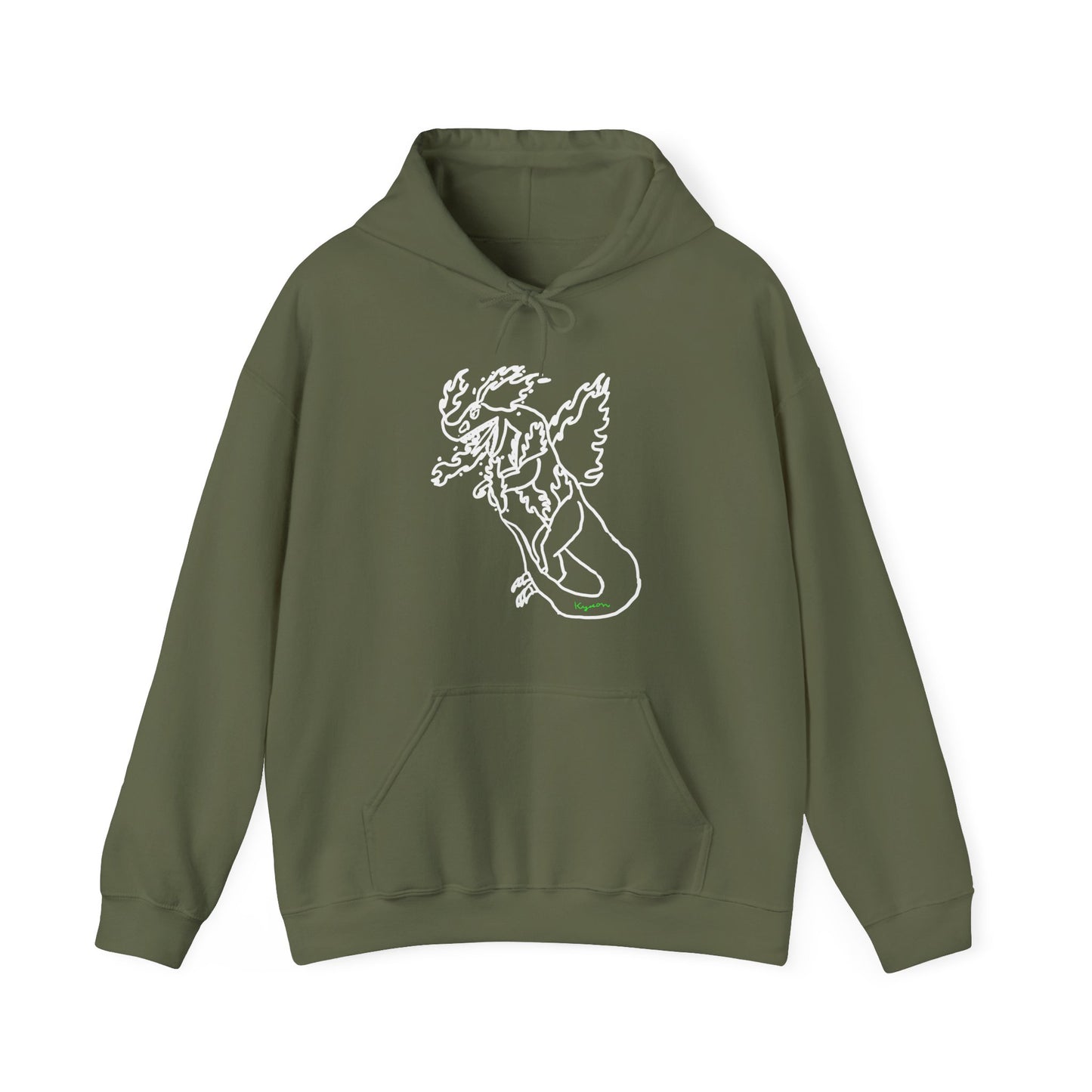 FireBlizzard - Designed by Kyrion age 7 - white - Unisex Heavy Blend™ Hooded Sweatshirt