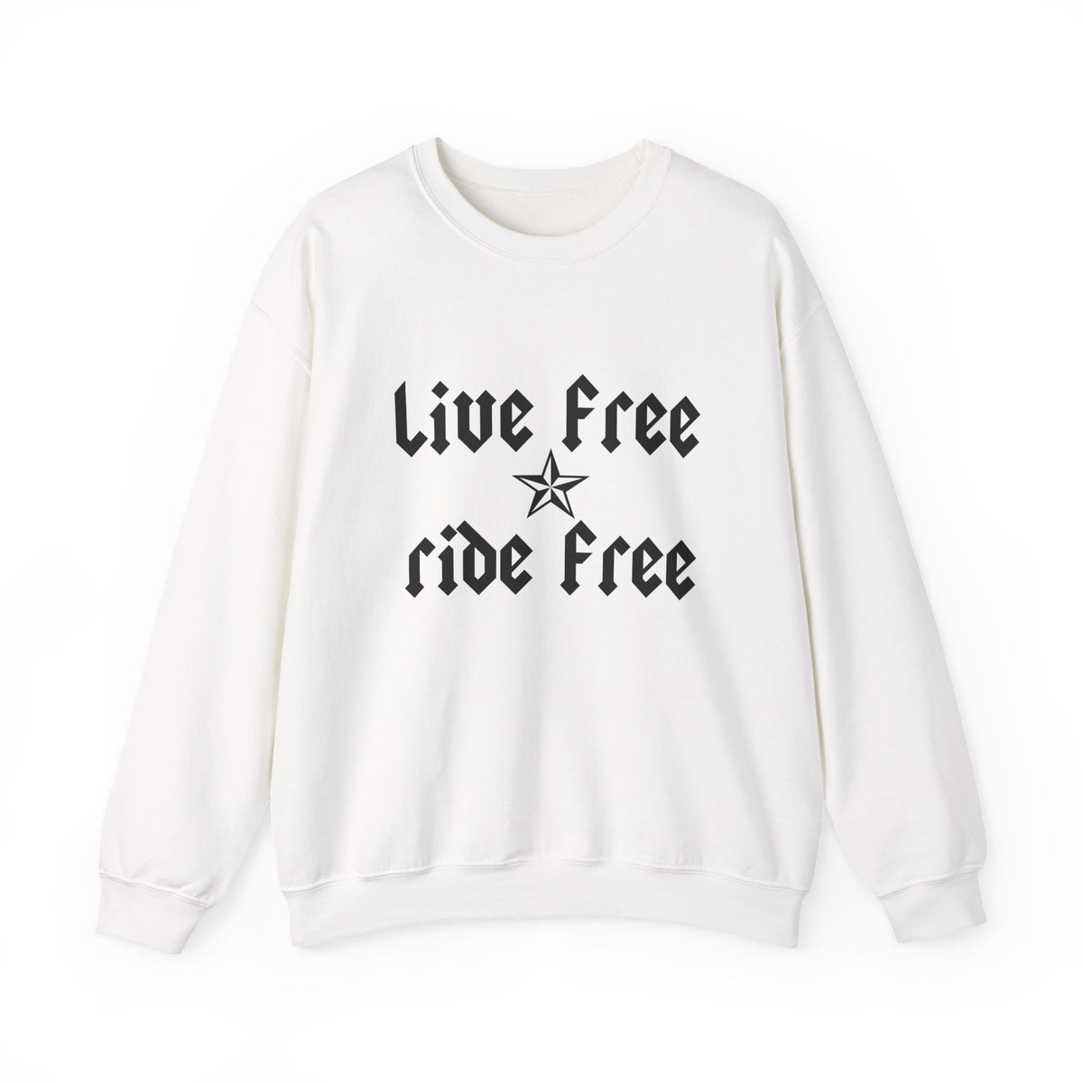 Live Free Ride Free - Dark Letters - Unisex Heavy Blend™ Crewneck Sweatshirt