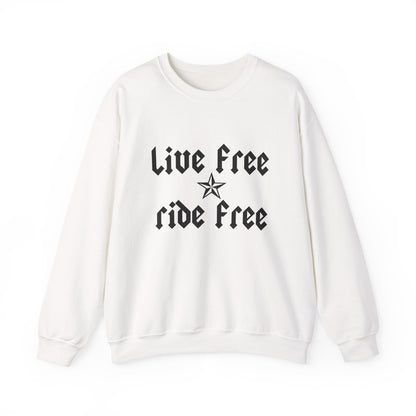 Live Free Ride Free - Dark Letters - Unisex Heavy Blend™ Crewneck Sweatshirt