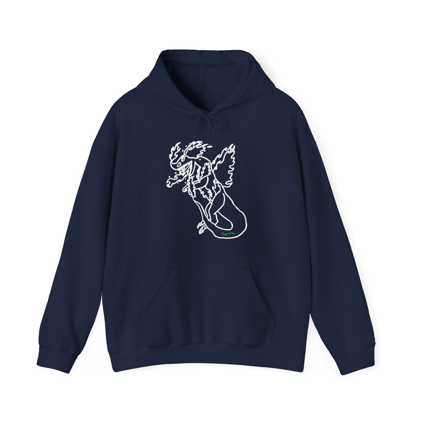 FireBlizzard - Designed by Kyrion age 7 - white - Unisex Heavy Blend™ Hooded Sweatshirt