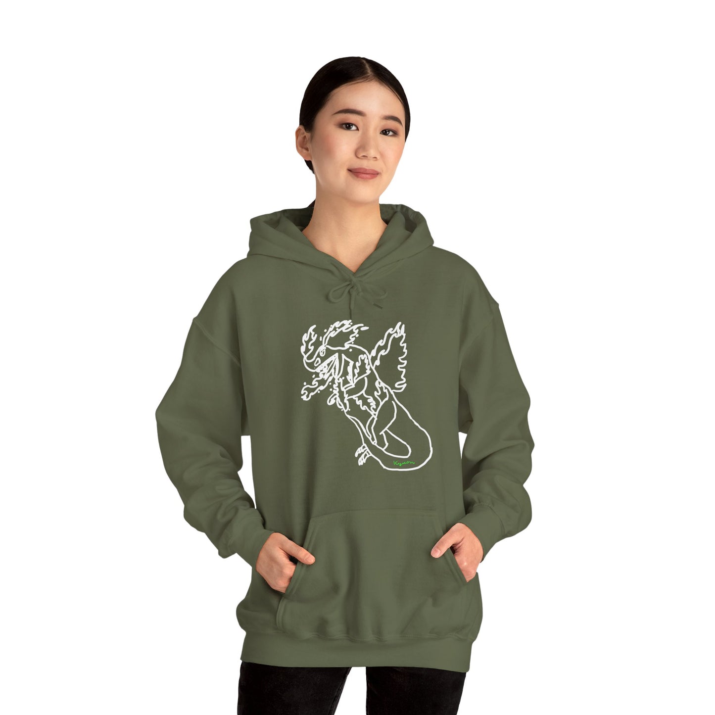 FireBlizzard - Designed by Kyrion age 7 - white - Unisex Heavy Blend™ Hooded Sweatshirt