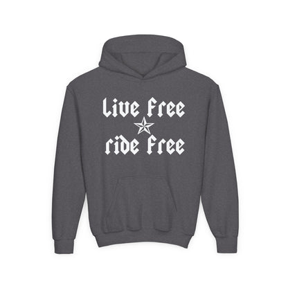 Live Free Ride Free - Youth Heavy Blend Hooded Sweatshirt