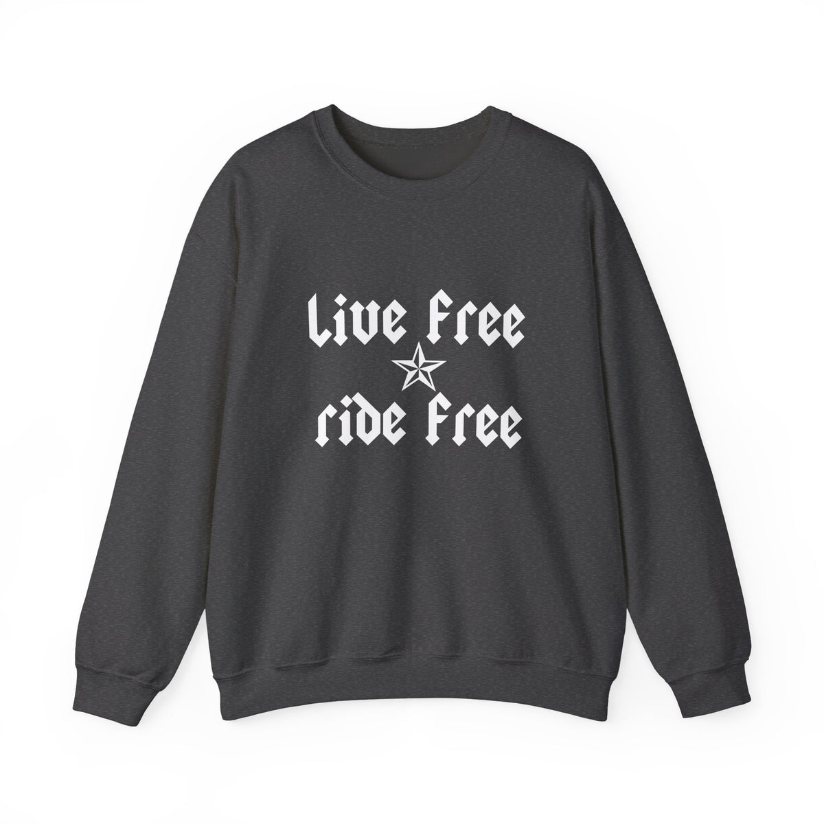 Live Free Ride Free - Light Letters - Unisex Heavy Blend™ Crewneck Sweatshirt