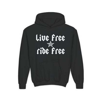 Live Free Ride Free - Youth Heavy Blend Hooded Sweatshirt