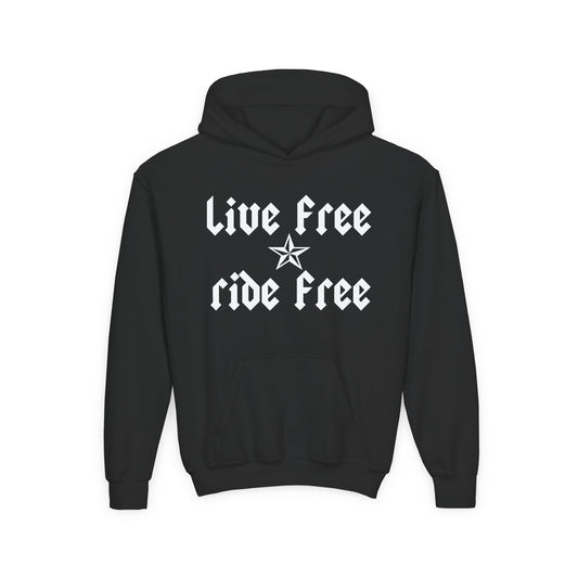 Live Free Ride Free - Youth Heavy Blend Hooded Sweatshirt