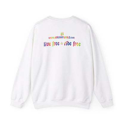 Live Free Ride Free Tie Dye Unisex Heavy Blend™ Crewneck Sweatshirt