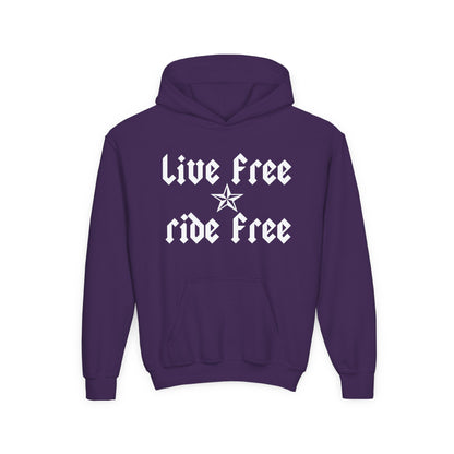 Live Free Ride Free - Youth Heavy Blend Hooded Sweatshirt