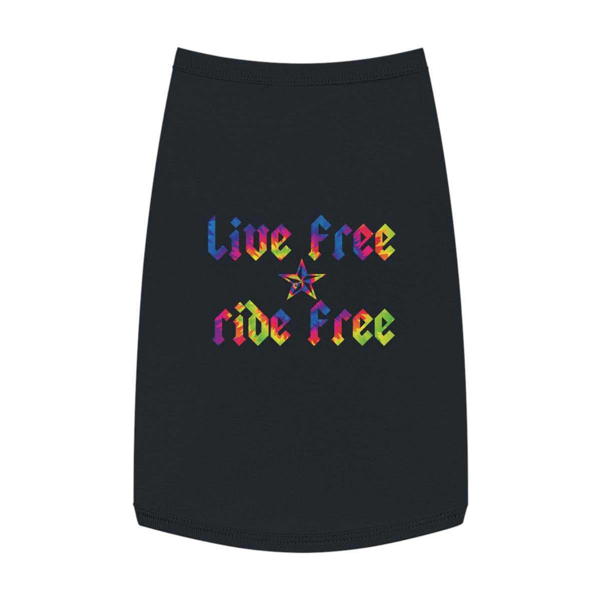 Live Free Ride Free Tie Dye Pet Tank Top