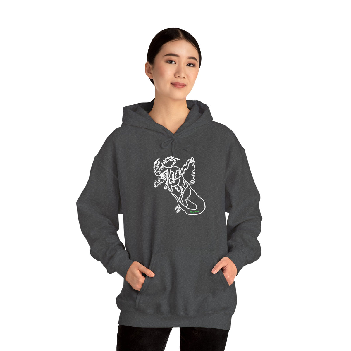 FireBlizzard - Designed by Kyrion age 7 - white - Unisex Heavy Blend™ Hooded Sweatshirt