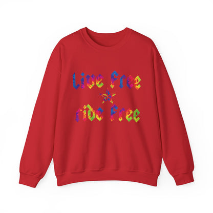 Live Free Ride Free Tie Dye Unisex Heavy Blend™ Crewneck Sweatshirt