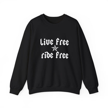 Live Free Ride Free - Light Letters - Unisex Heavy Blend™ Crewneck Sweatshirt