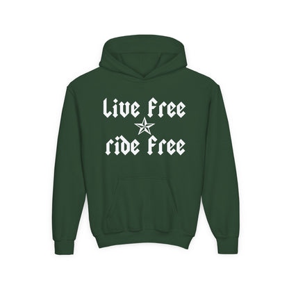 Live Free Ride Free - Youth Heavy Blend Hooded Sweatshirt