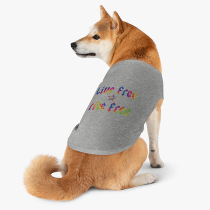 Live Free Ride Free Tie Dye Pet Tank Top