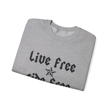 Live Free Ride Free - Dark Letters - Unisex Heavy Blend™ Crewneck Sweatshirt