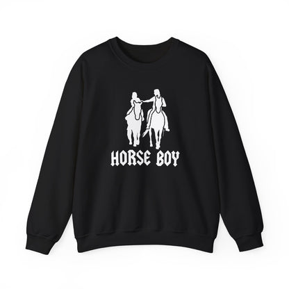 Horse Boy Crewneck Sweatshirt — Live Free, Ride Free on back