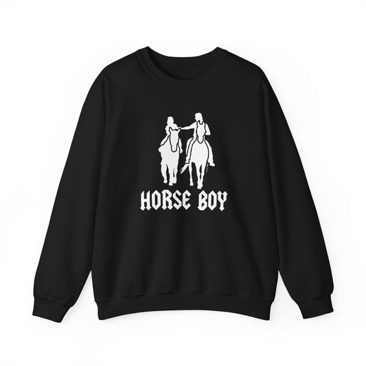 Horse Boy Crewneck Sweatshirt — Live Free, Ride Free on back