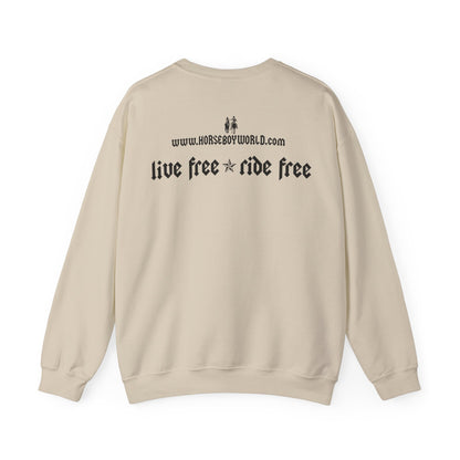 Live Free Ride Free - Dark Letters - Unisex Heavy Blend™ Crewneck Sweatshirt
