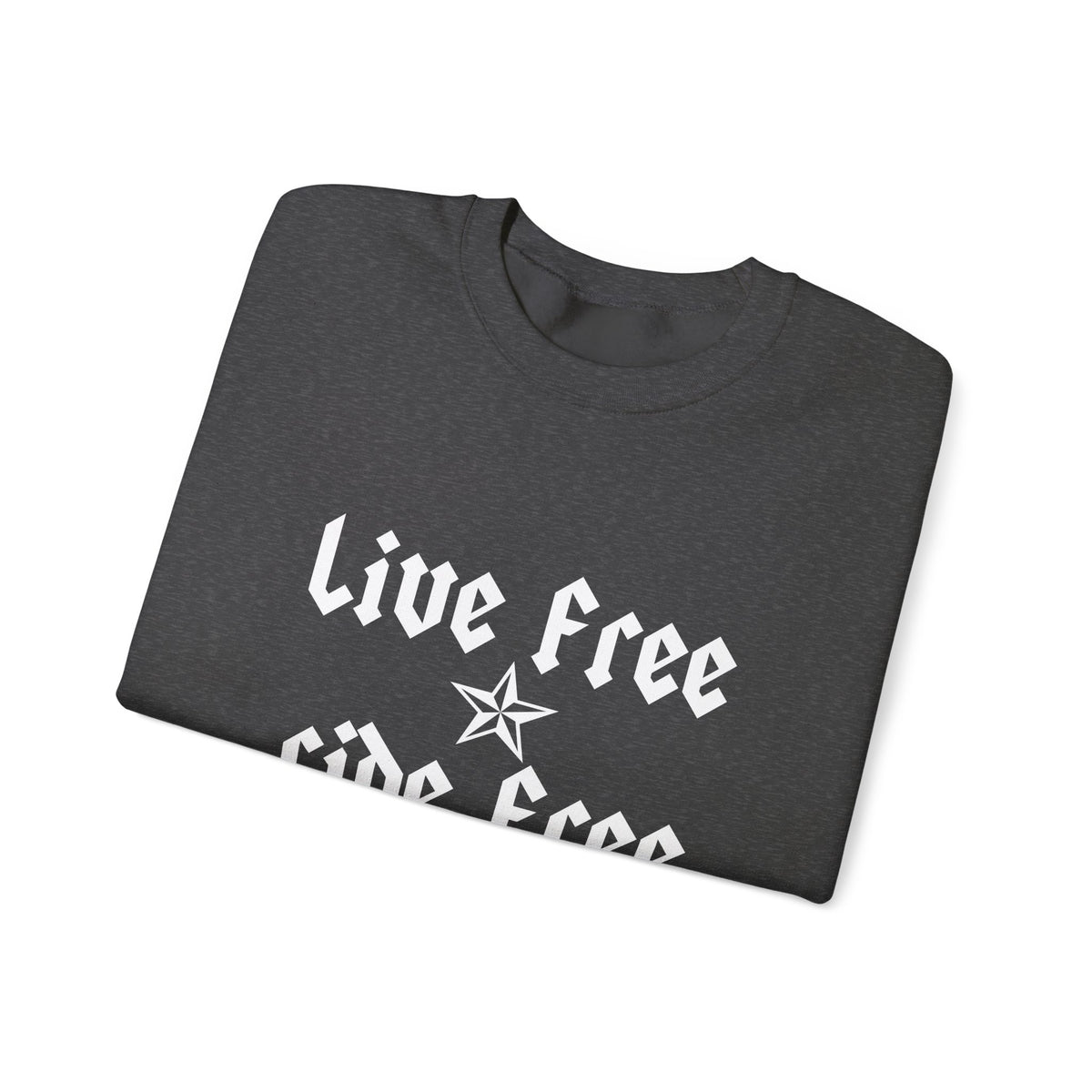 Live Free Ride Free - Light Letters - Unisex Heavy Blend™ Crewneck Sweatshirt