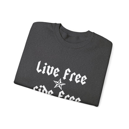 Live Free Ride Free - Light Letters - Unisex Heavy Blend™ Crewneck Sweatshirt