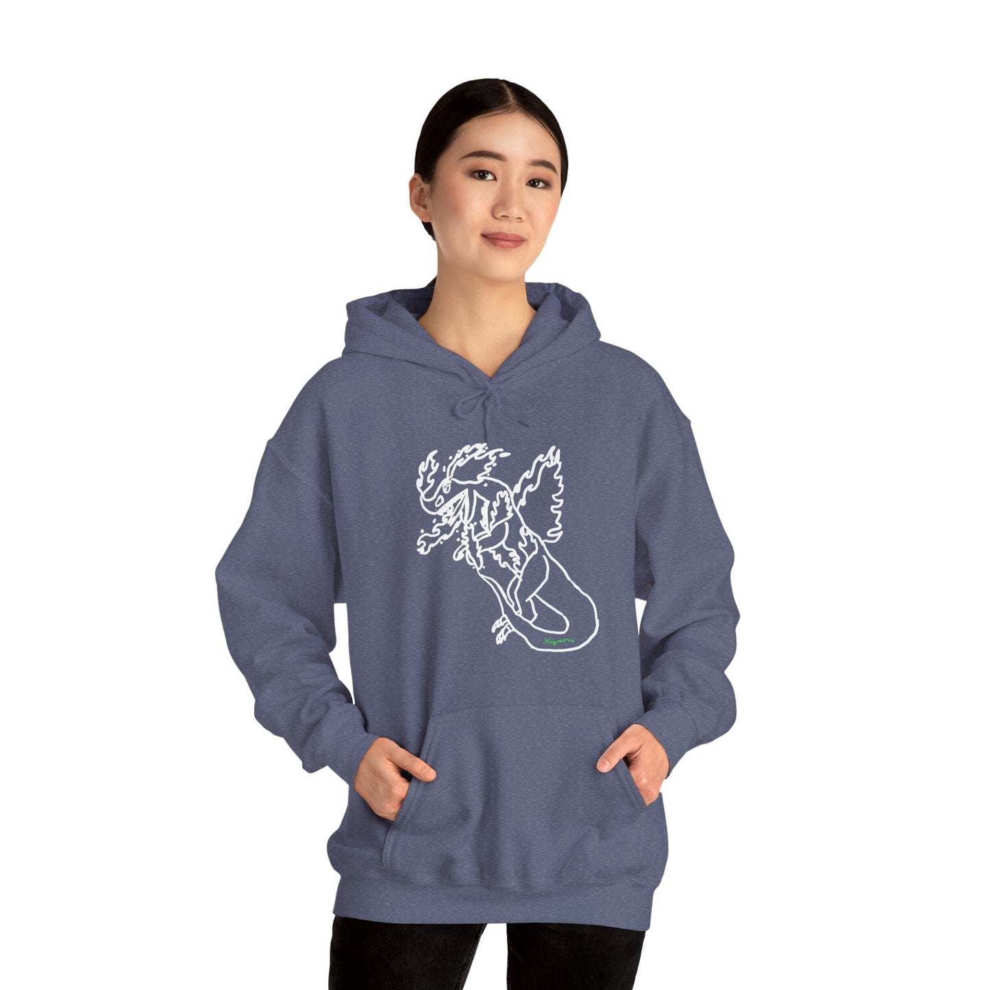 FireBlizzard - Designed by Kyrion age 7 - white - Unisex Heavy Blend™ Hooded Sweatshirt