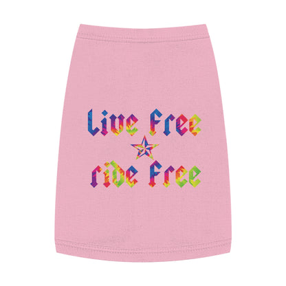 Live Free Ride Free Tie Dye Pet Tank Top