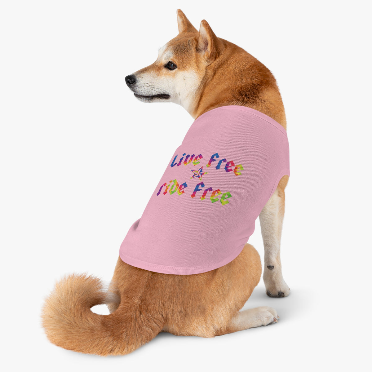 Live Free Ride Free Tie Dye Pet Tank Top