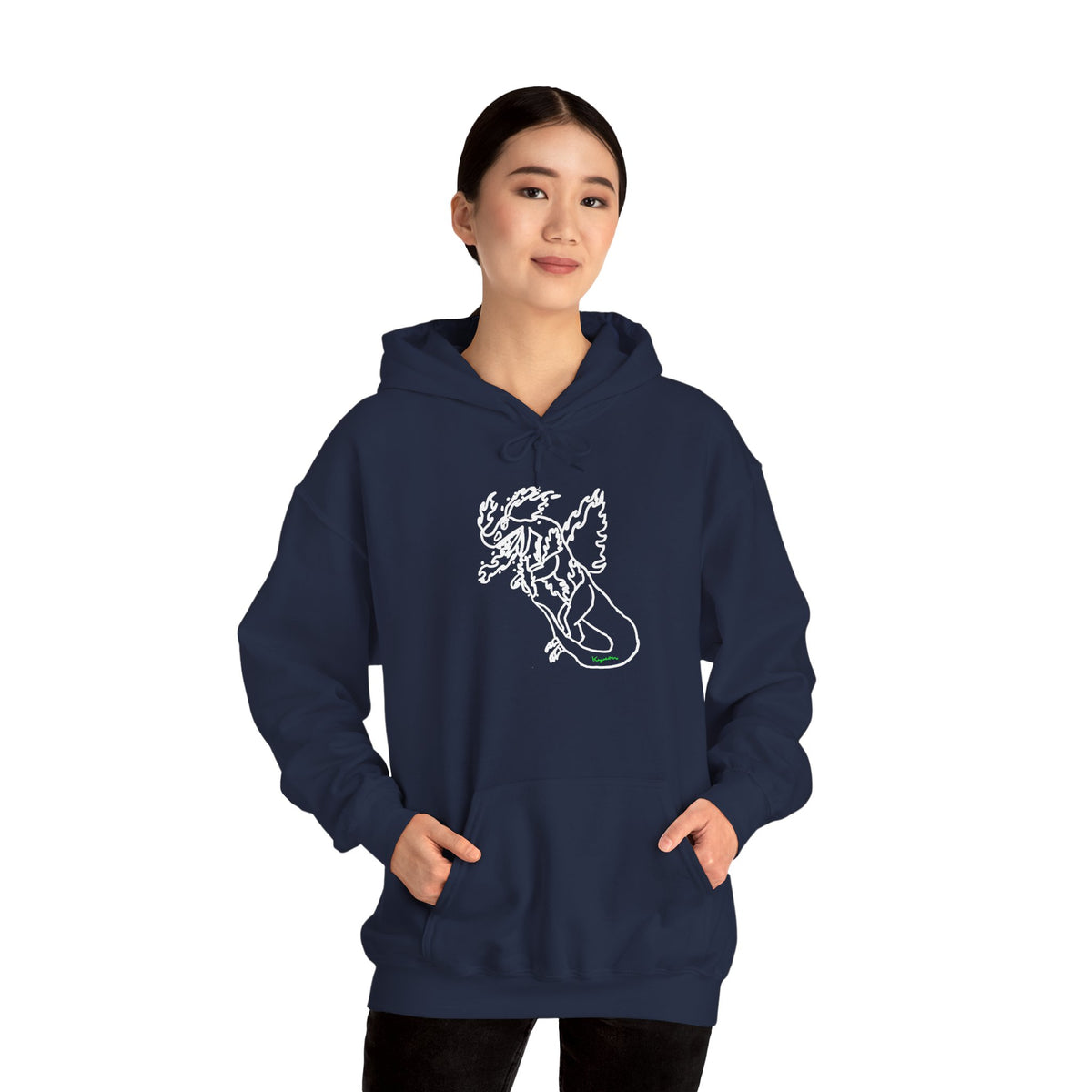 FireBlizzard - Designed by Kyrion age 7 - white - Unisex Heavy Blend™ Hooded Sweatshirt
