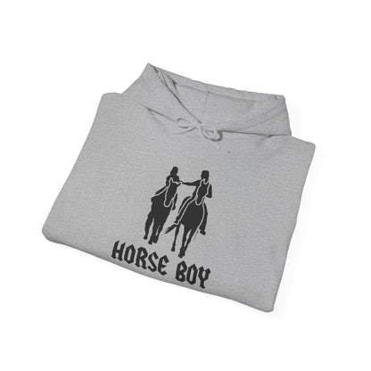 Horse Boy Black Logo Hoodie