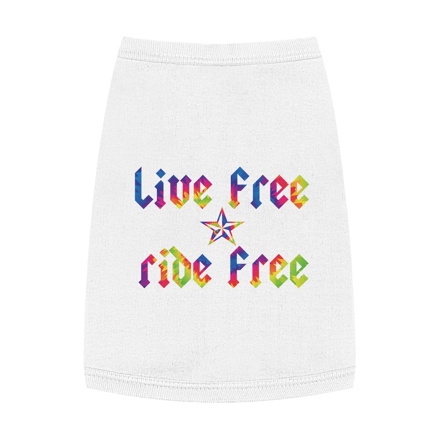 Live Free Ride Free Tie Dye Pet Tank Top