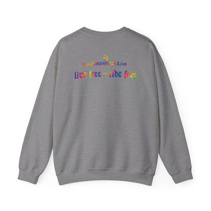Live Free Ride Free Tie Dye Unisex Heavy Blend™ Crewneck Sweatshirt