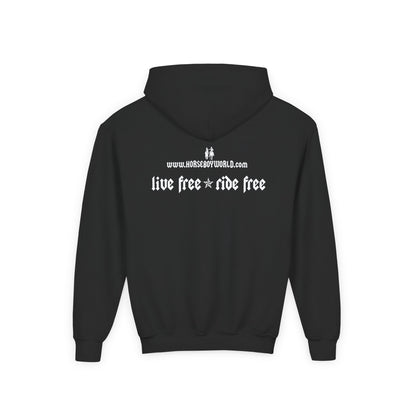 Live Free Ride Free - Youth Heavy Blend Hooded Sweatshirt