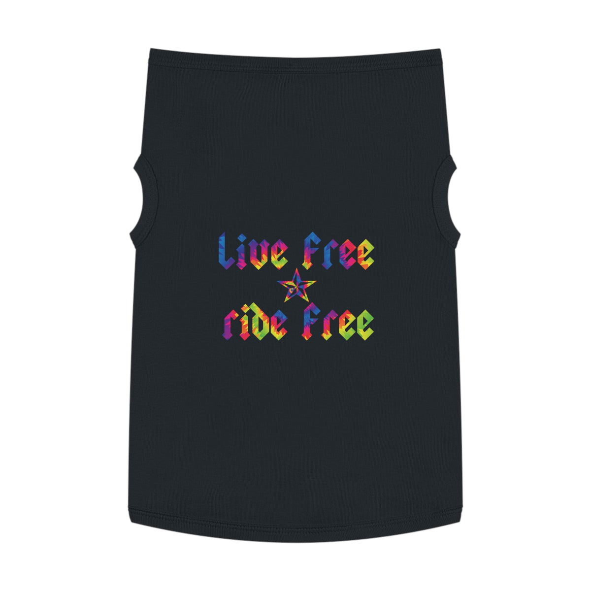 Live Free Ride Free Tie Dye Pet Tank Top