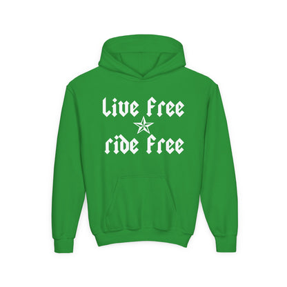 Live Free Ride Free - Youth Heavy Blend Hooded Sweatshirt