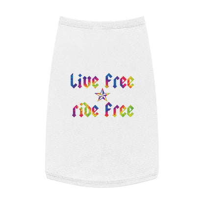 Live Free Ride Free Tie Dye Pet Tank Top