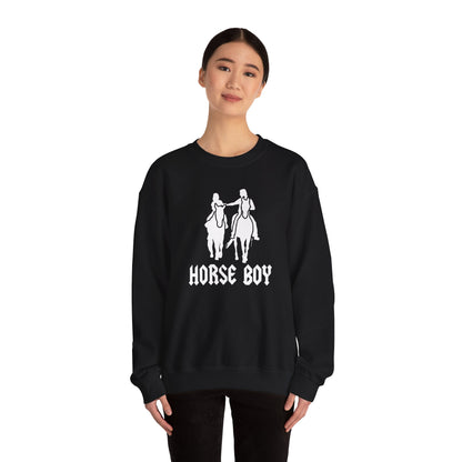 Horse Boy Crewneck Sweatshirt — Live Free, Ride Free on back