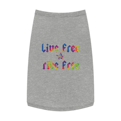 Live Free Ride Free Tie Dye Pet Tank Top
