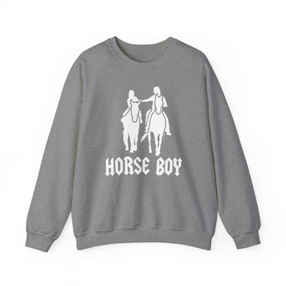 Horse Boy Logo White - Unisex Heavy Blend™ Crewneck Sweatshirt
