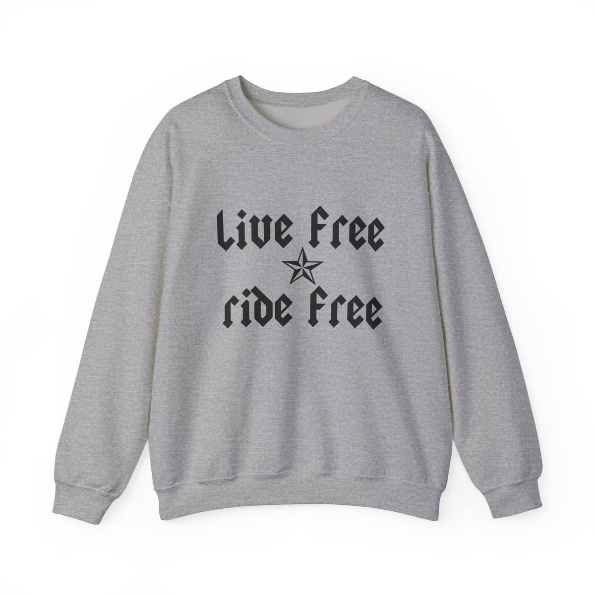 Live Free Ride Free - Dark Letters - Unisex Heavy Blend™ Crewneck Sweatshirt