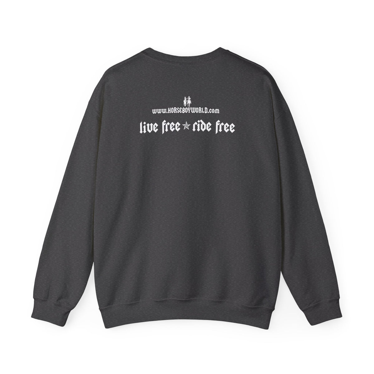 Horse Boy Logo Small White - Unisex Heavy Blend™ Crewneck Sweatshirt