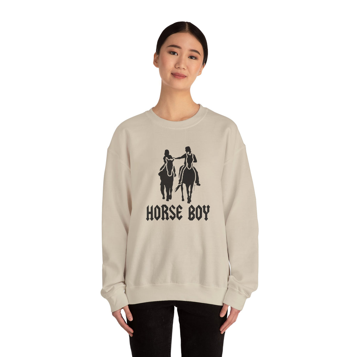Horse Boy Crewneck Sweatshirt — 'Horse Boy' Graphic with 'Live Free • Ride Free' Back Print