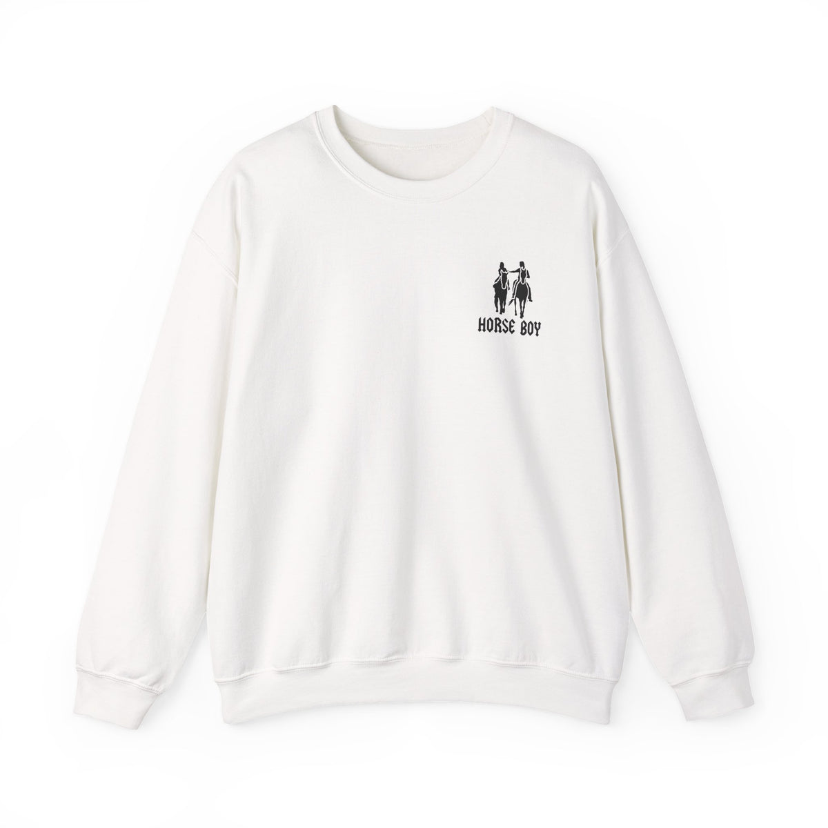 Horse Boy Crewneck Sweatshirt — "Live Free • Ride Free" Back Print