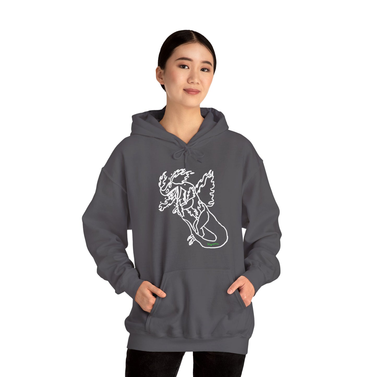 FireBlizzard - Designed by Kyrion age 7 - white - Unisex Heavy Blend™ Hooded Sweatshirt