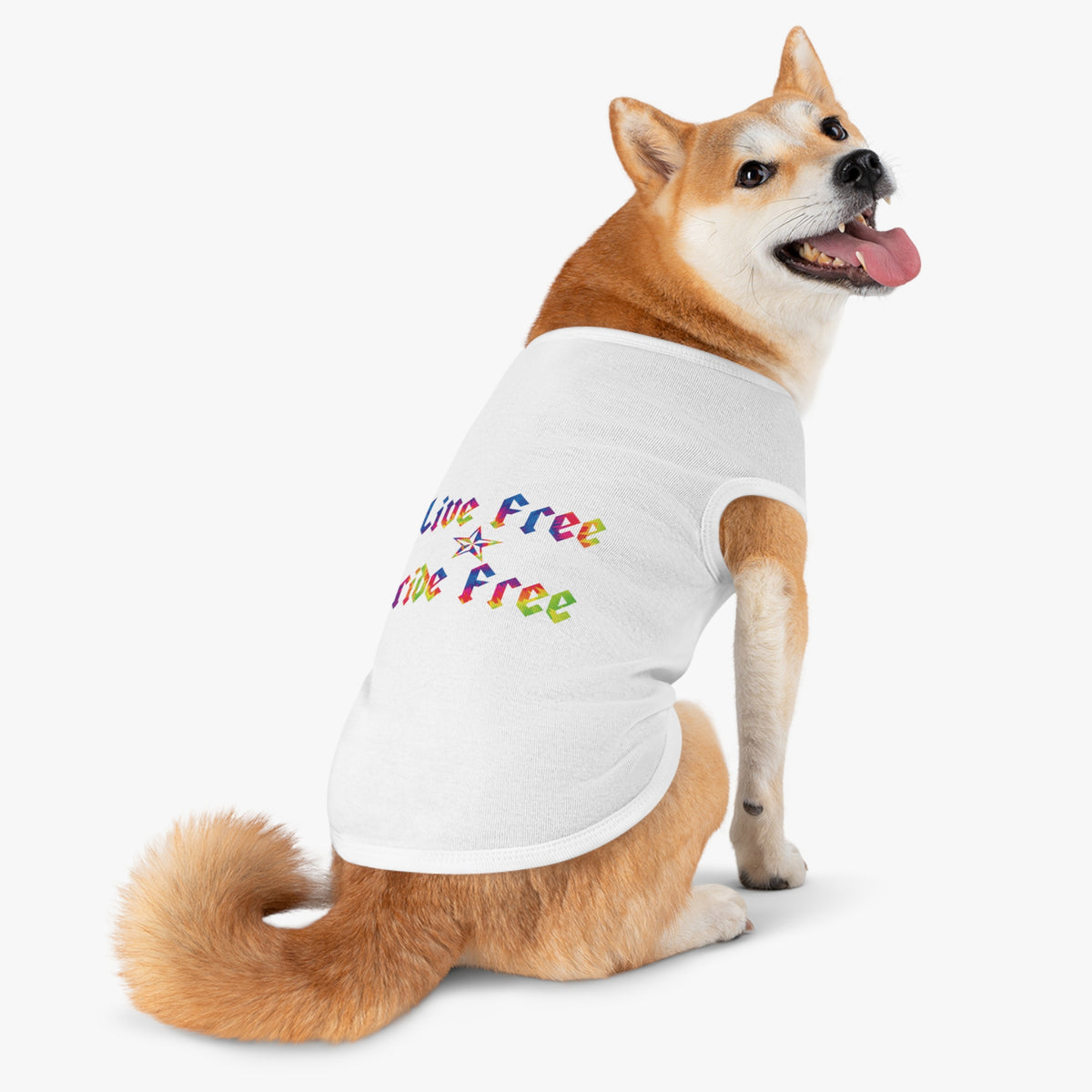 Live Free Ride Free Tie Dye Pet Tank Top
