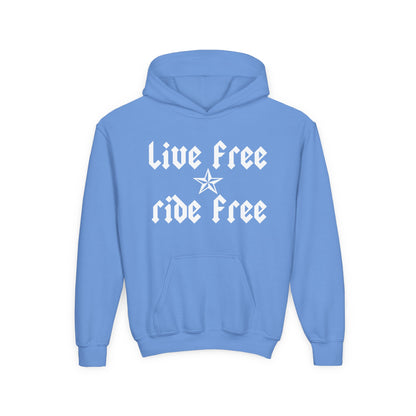 Live Free Ride Free - Youth Heavy Blend Hooded Sweatshirt